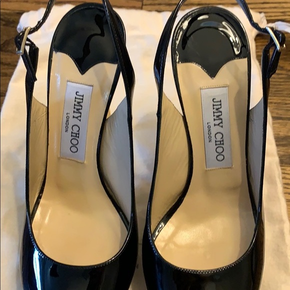 Peep toe slingbacks with a gold heel - Picture 6 of 8